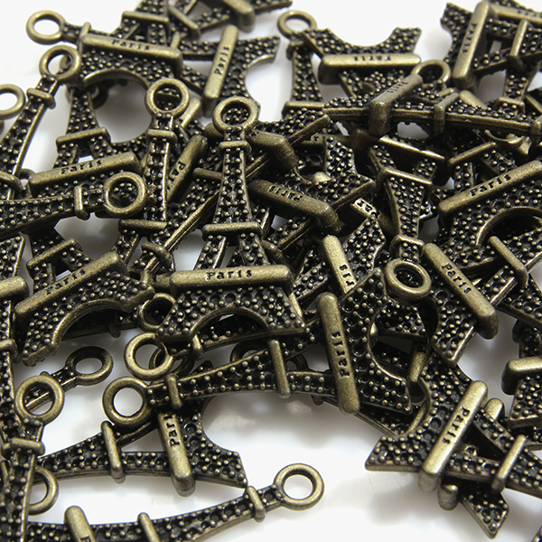 [기본부자재] 청동 지퍼장식(지퍼텍) 에펠탑 (50개)