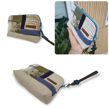 [핸드메이드뿌냐] 퀼트패키지 소품 - 린넨 패치 파우치 (개)