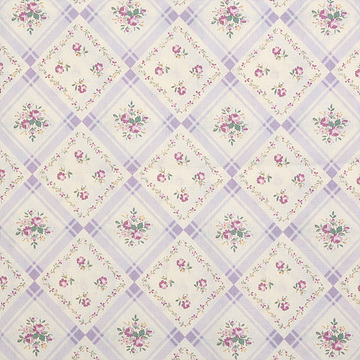 [유와] 플라워 체크 셔팅 프린트원단 - 퍼플 (1/4yd) (D02)826653-D (개)