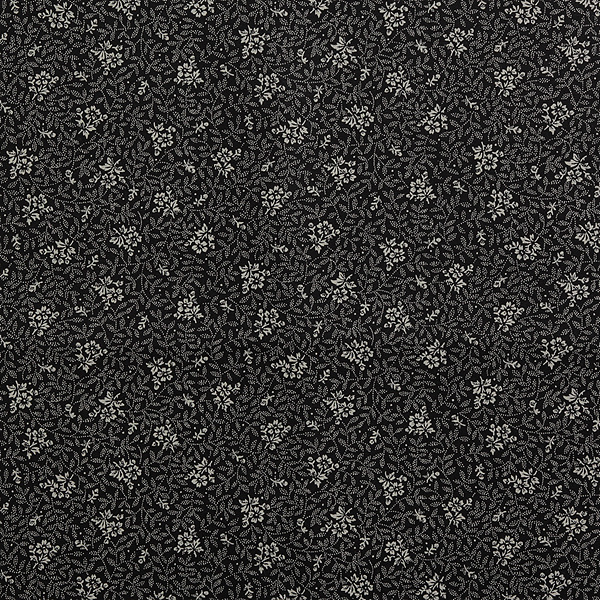 퀼트의시작은? 엔조이퀼트와 함께,[다이와보] 올드 단색 잔꽃무늬 프린트원단 - 블랙