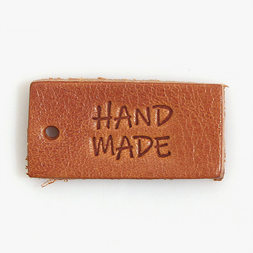 [장식부자재] 미니 핸드메이드 불박 가죽 라벨 - 탄 (개)