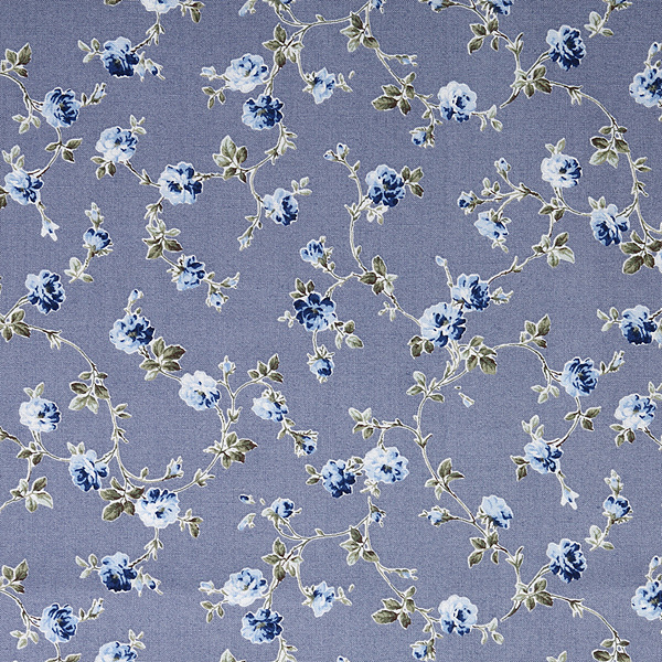 퀼트의 명가 엔조이퀼트,[일본수입원단] 컨트리 플로랄 꽃무늬 셔팅 프린트원단 - 블루