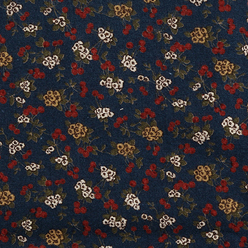 [국산기모] 대폭 빈티지 애송이 기모(융) 프린트원단 - 네이비 GA008-A (1/2Yd)