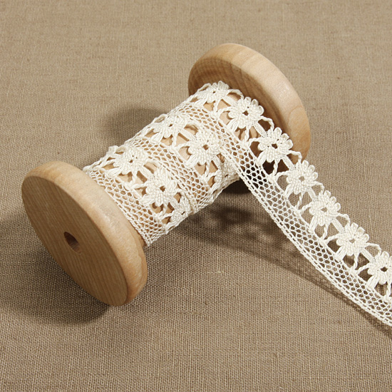 [장식부자재] 내츄럴 면 토션 레이스43 5yd(20mm)-내츄럴