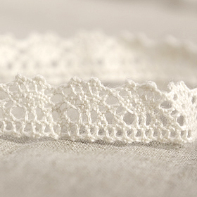 [장식부자재] 내츄럴 면 토션 레이스26 5yd(15mm)-내츄럴 (개)