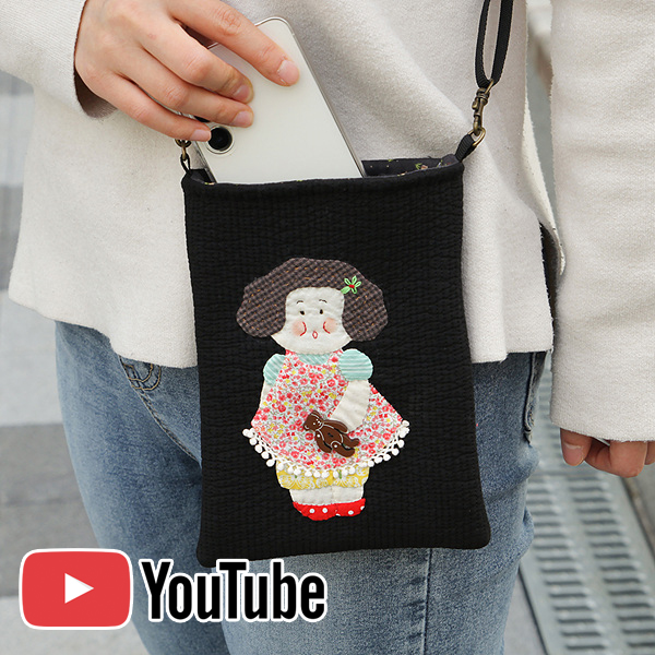 [바이핸즈](유튜브 영상 제공) 퀼트패키지 소품 - 아지매 핸폰가방(실,바늘 증정)