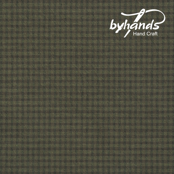 [바이핸즈] 하모니 선염체크원단 - 브론즈그린 (더블롤링 10YD)