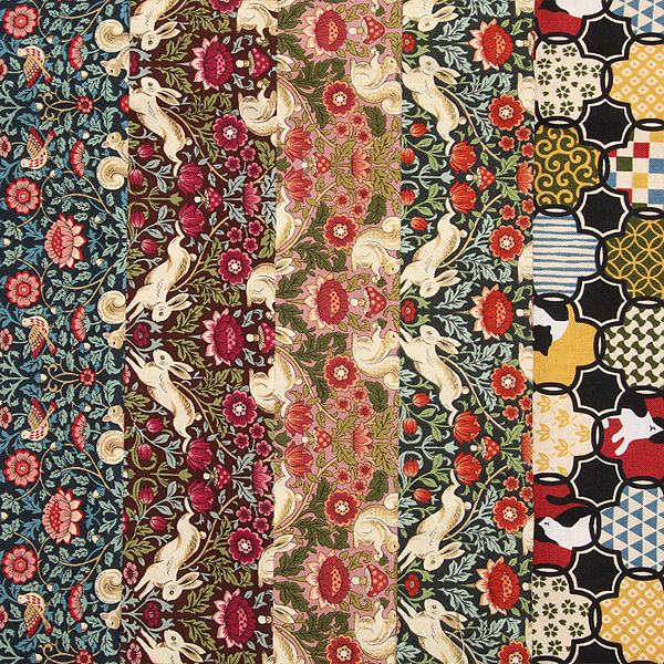 퀼트의시작은? 엔조이퀼트와 함께,[원단패키지] 코스모 일본 수입원단 꽃무늬 면원단 5종 - 45cmX26cm