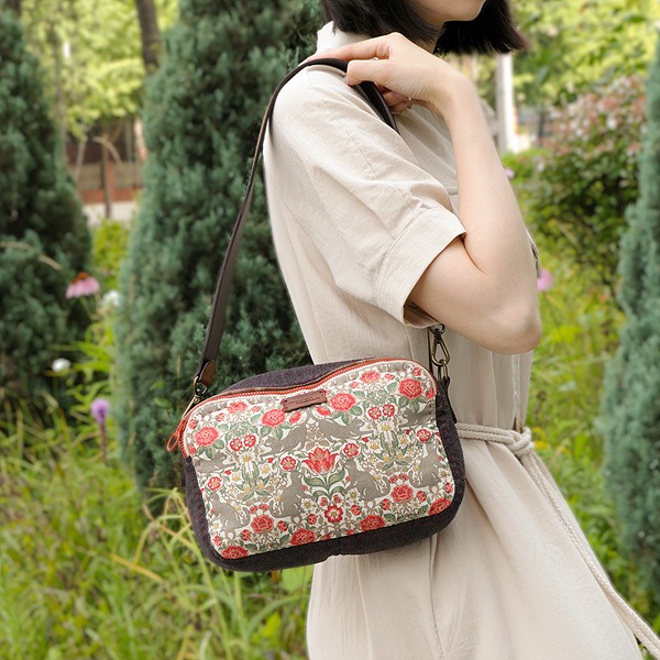 [바이핸즈] 퀼트패키지 가방 - 올드로즈 숄더백