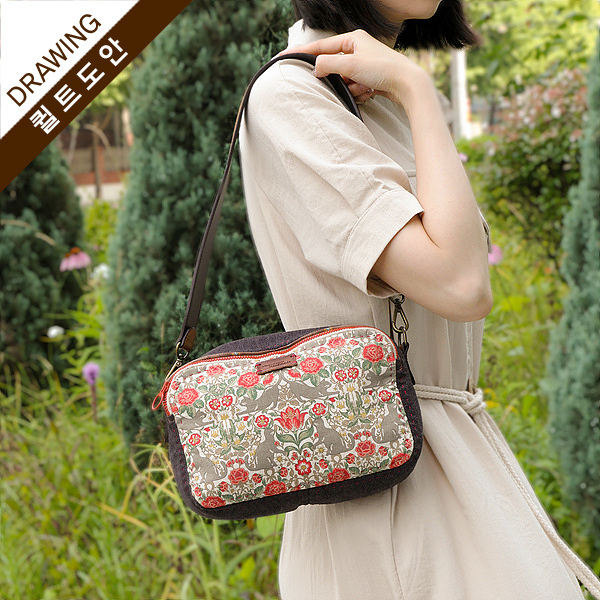 [바이핸즈] 퀼트도안 - 올드로즈 숄더백