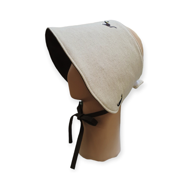 [핸드메이드뿌냐] 퀼트패키지 소품 - 끈 선보넷(내츄럴 고양이자수)