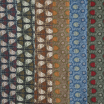 [원단패키지] 코카 일본 수입 빈티지 면원단 꽃무늬 퀼트천 6종 - 45cm x 26cm (set)
