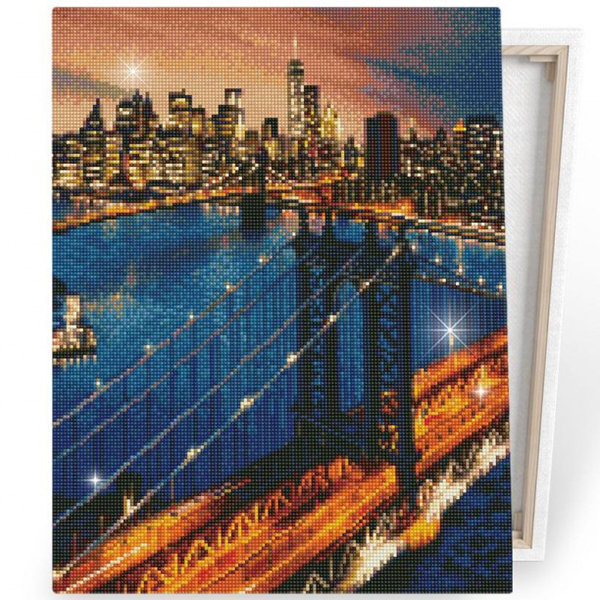 [생활용품2] DIY 비즈 보석십자수 인테리어 풍경 액자 브루클린의 밤 - 40x50cm