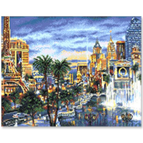 [생활용품2] DIY 비즈 보석십자수 인테리어 풍경 액자 파리의 밤 - 50x40cm