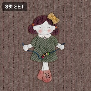 [바이핸즈] DTP 대폭 민지 아플리케 실사 린넨 커트지 (EYCD-22) - 3컷 1세트 (개)
