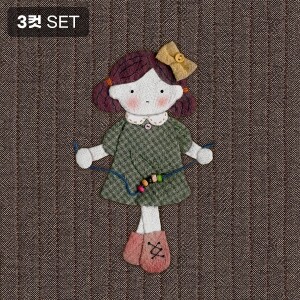 [바이핸즈] DTP 대폭 민지 아플리케 실사 린넨 커트지 (EYCD-21) - 3컷 1세트 (개)