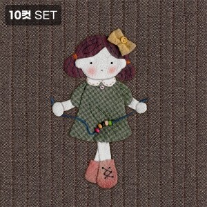 [바이핸즈] DTP 대폭 민지 아플리케 실사 린넨 커트지 (EYCD-21) - 10컷 1세트 (개)