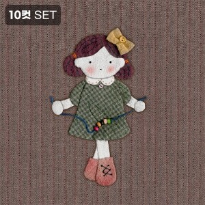 [바이핸즈] DTP 대폭 민지 아플리케 실사 린넨 커트지 (EYCD-22) - 10컷 1세트 (개)