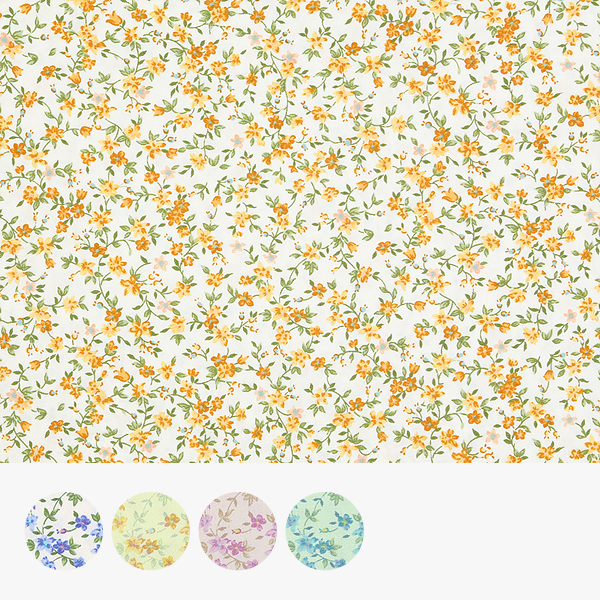 퀼트의시작은? 엔조이퀼트와 함께,[세븐베리] 일본 수입원단 꽃무늬 퀼트천 플라워 면원단 - 6110-D5