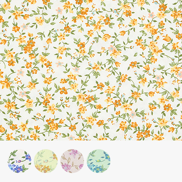 [세븐베리] 일본 수입원단 꽃무늬 퀼트천 플라워 면원단 - 6110-D5 (1/2Yd)