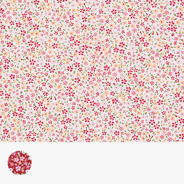 [세븐베리] 일본 수입원단 꽃무늬 퀼트천 플라워 면원단 - 6110-D6 (1/2Yd)