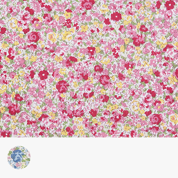 [세븐베리] 일본 수입원단 60수 꽃무늬 퀼트천 플라워 론 면원단 - 6117-D2 (1/2Yd)