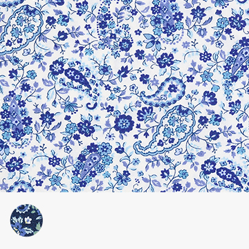 [세븐베리] 일본 수입원단 꽃무늬 퀼트천 페이즐리 면원단 - 83053-D1 (1/2Yd)