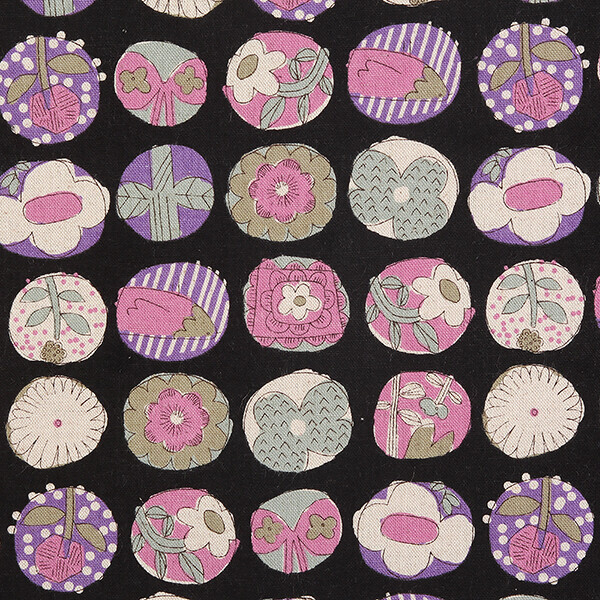 퀼트의 명가 엔조이퀼트,[세븐베리] 일본 수입원단 빈티지 캔버스 린넨천 꽃무늬 면원단 - 850408-D1