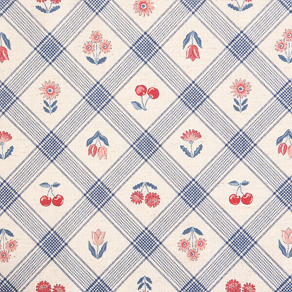퀼트의시작은? 엔조이퀼트와 함께,[코카] 일본 수입원단 린넨 체크 면원단 꽃무늬 퀼트천 - YGA61000-2