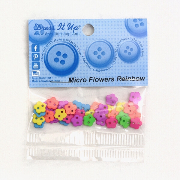 퀼트의시작은? 엔조이퀼트와 함께,[제시제임스] 장식단추 드레스잇업 - 10895(Micro Flowers Rainbow)