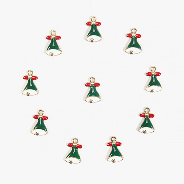 [장식부자재] 크리스마스 장식 그린벨 10개 1SET