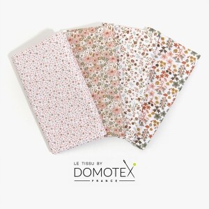 [원단패키지] 도모텍스 프랑스 수입원단 퀼트 인형 꽃무늬 면원단 옵션3 4종 -30x37cm (set)