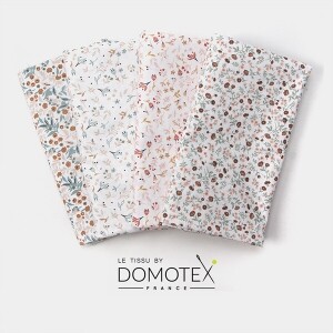 [원단패키지] 도모텍스 프랑스 수입원단 퀼트 인형 꽃무늬 면원단 옵션7 4종 -30x37cm (set)