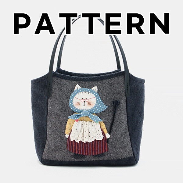 [바이핸즈] 퀼트도안 - 마녀 고양이 토트백