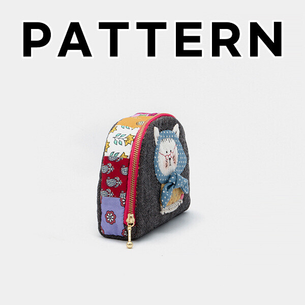 [바이핸즈] 퀼트도안 - 마녀 고양이 파우치