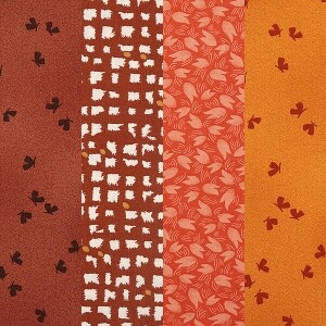 [원단패키지] 스토프 덴마크 수입 꽃무늬 퀼트천 도트 프린트 면원단13 4종 - 45cmx26cm (set)