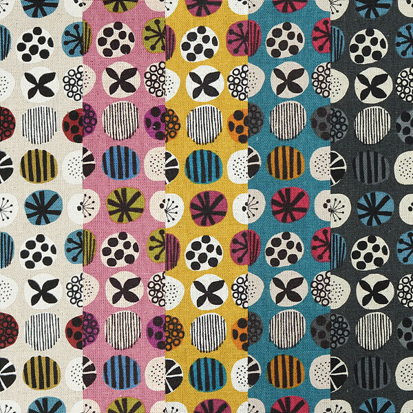 [원단패키지] 코스모 플라워 도트 린넨캔버스 프린트원단 5종 45cmx26cm JSH5444