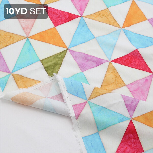 [바이핸즈] DTP 대폭 바람개비 패치워크 입체프린트 원단 - 파스텔 (EYCD-32) 10YD