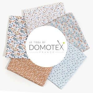 [원단패키지] 도모텍스 프랑스 수입원단 퀼트 인형 꽃무늬 면원단 옵션2 5종 -30x37cm (set)