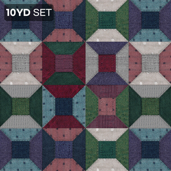 [바이핸즈] DTP 대폭 보빈 패치워크 입체프린트 원단 (EYCD-34) - 10YD 1세트