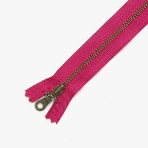 [YKK] 청동지퍼 둥근고리 3호(20cm)-후크시아 (개)