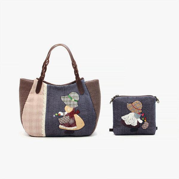 [퀼트 초보자용] 퀼트패키지 가방 - 보넷걸 시즌2 (토트백&파우치) - 챠콜