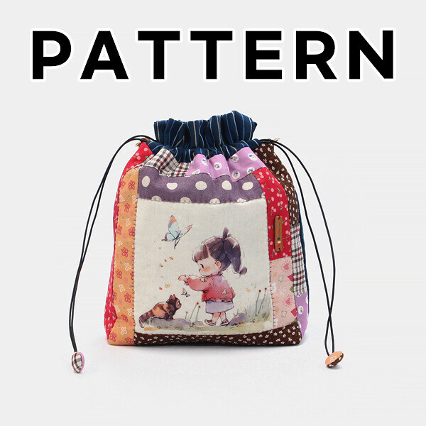 [바이핸즈] 퀼트도안 - 명랑소녀 조리개 가방