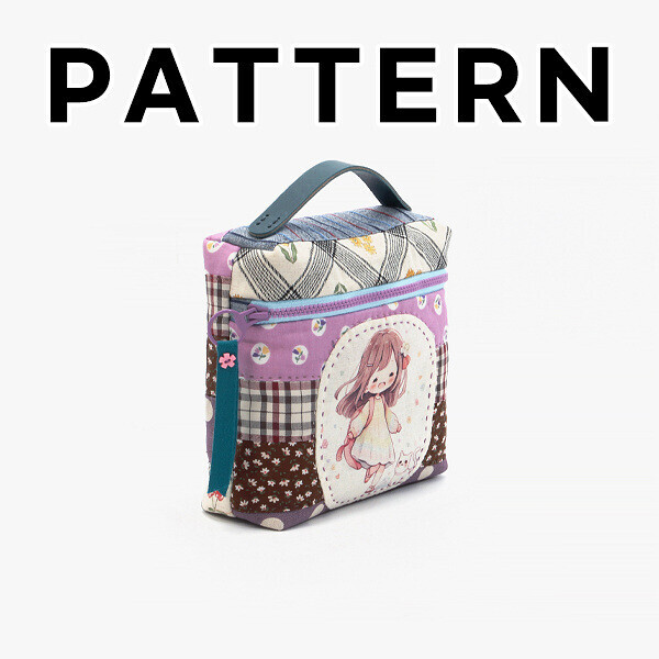 [바이핸즈] 퀼트도안 - 명랑소녀 사각 파우치