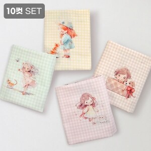 바이핸즈 DTP 파스텔 체크 명랑소녀 커트지 110cm x 65cm - 10컷 1세트 ☆ (개)