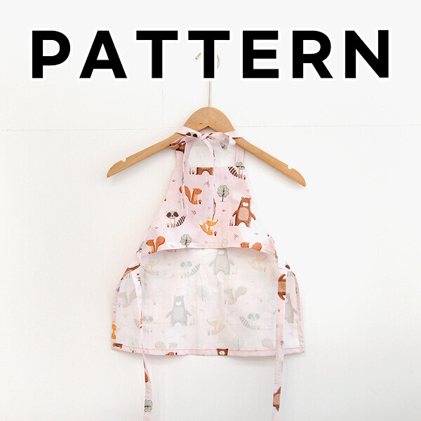 [바이핸즈] 퀼트도안 - 꼬마 요리사 앞치마 세트 (핑크)