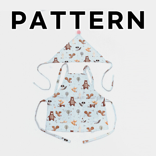 [바이핸즈] 퀼트도안 - 꼬마 요리사 앞치마 세트 (블루)