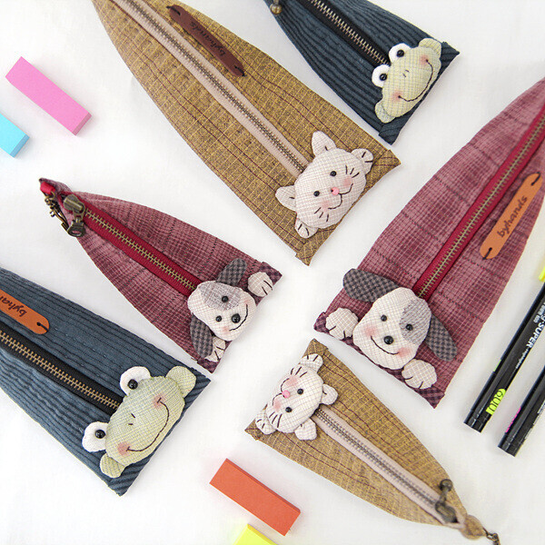 [바이핸즈] 퀼트패키지 소품 - 고양이 필통 & 강아지 케이스