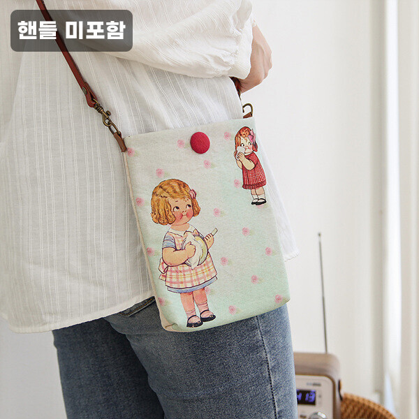 [바이핸즈] 퀼트완제품 - 트윈 페이퍼돌 핸폰가방