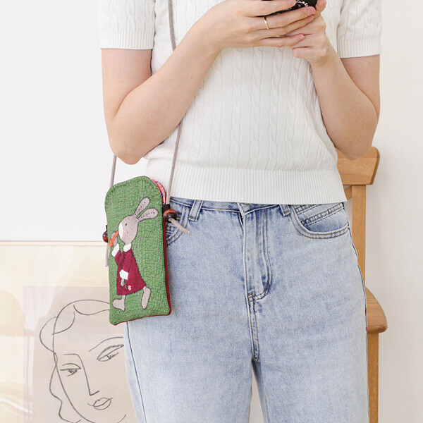 [바이핸즈] 퀼트완제품 - 캐롯 핸폰가방